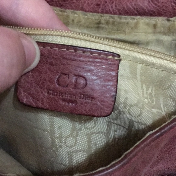 Christian Dior maroon/pink leather saddle gaucho purse - Picture 10 of 10
